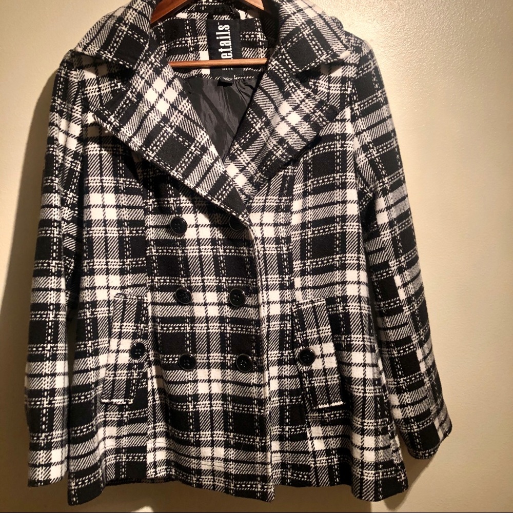 Plaid Peacoat - Picture 2 of 5